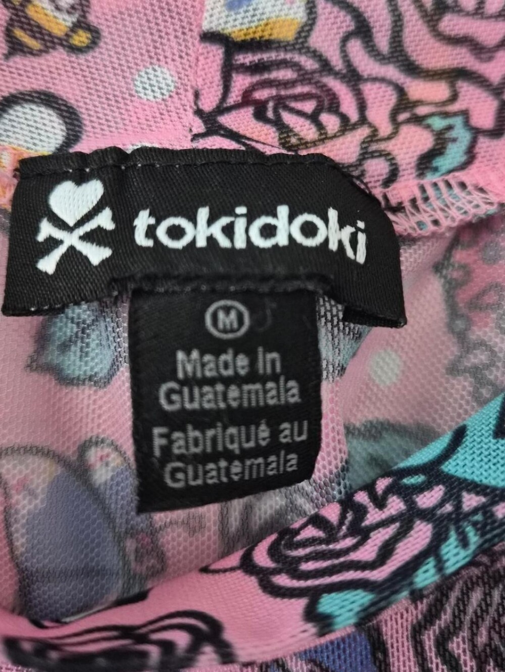 TokiDoki Flowery Friends Pink Short Sleeve Mock Turtleneck - Picture 6 of 9